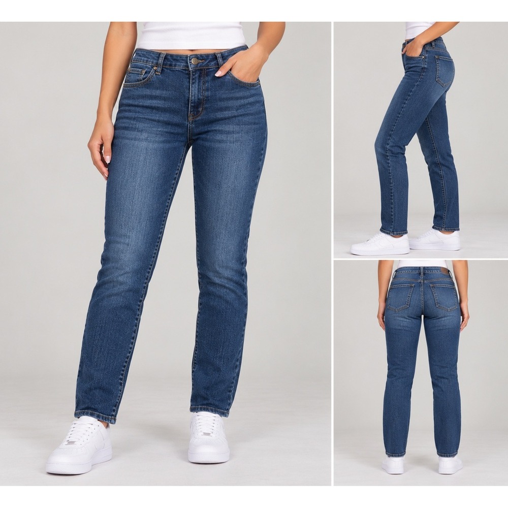 Democracy Absolution Straight Leg Jeans Medium Wash Blue Denim Womens Size 12